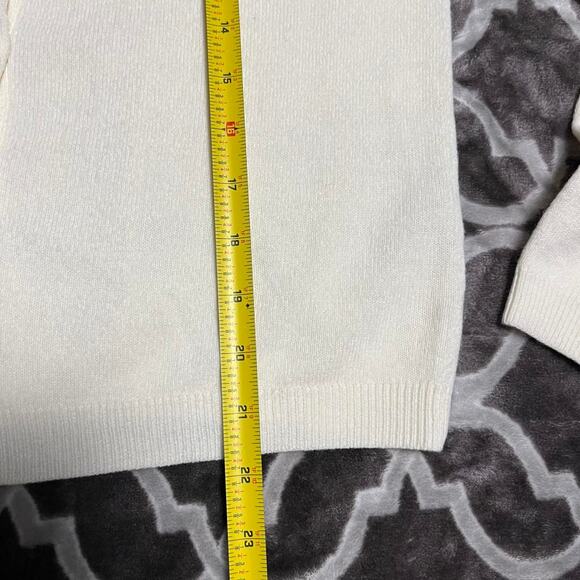 Classic White Cardigan Women's Small Full Pearl Button Sweater Academia Japan - Picture 6 of 7